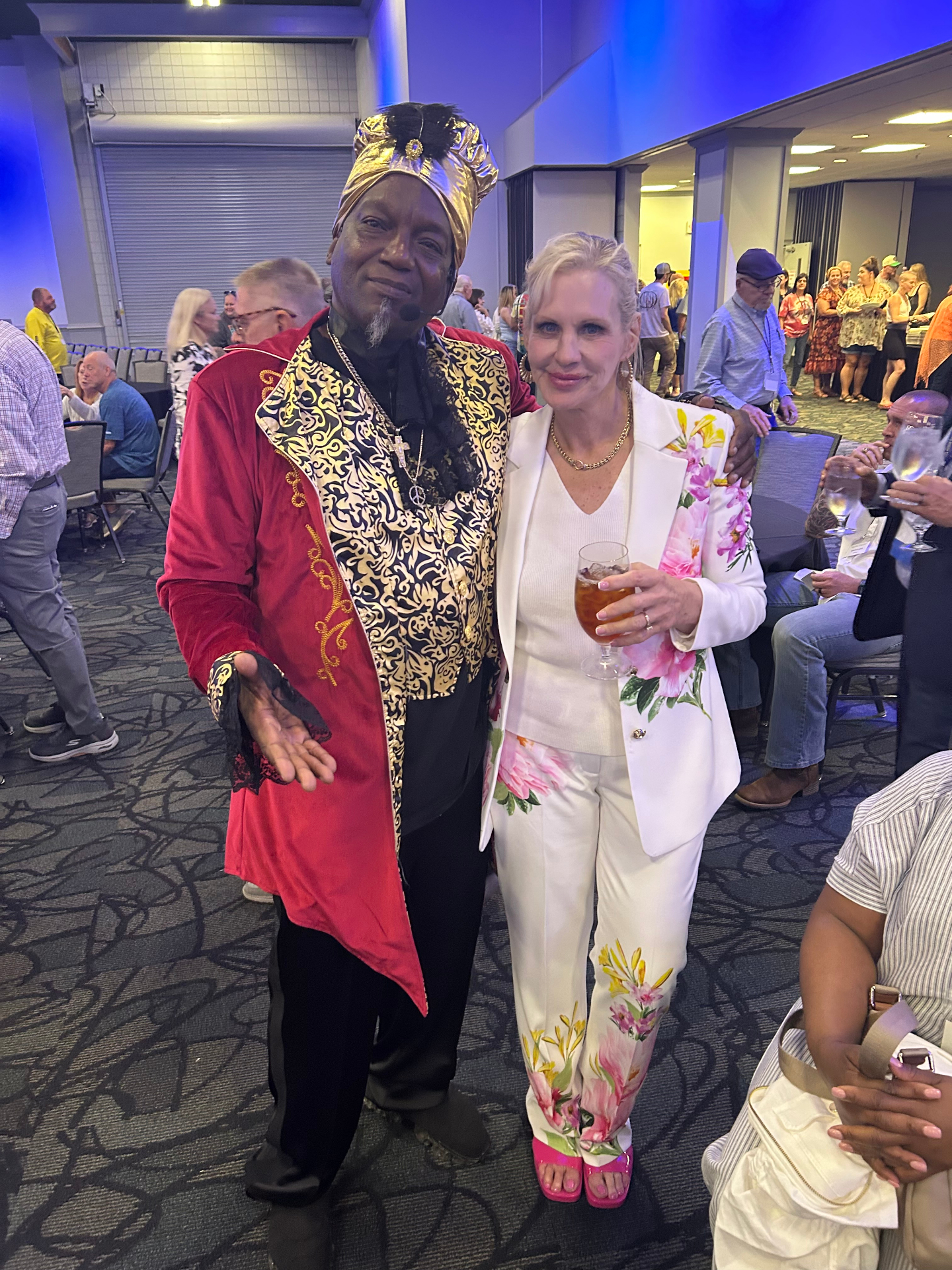 Paul performing as PunJab at a sober celebration, alongside Margie.